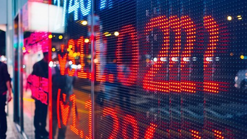 Stock exchange display capital markets