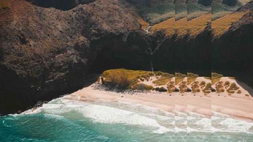 beach mountain with pulse