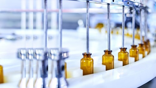 Brown medicine glass bottles with pulse