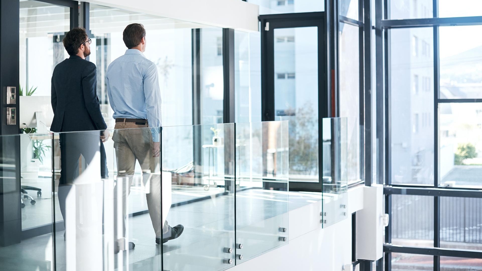 business men in modern office