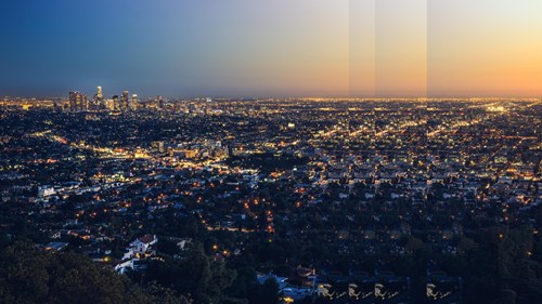 City of Los Angeles by night with pulse