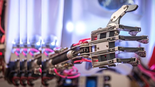 Close up robotic hand