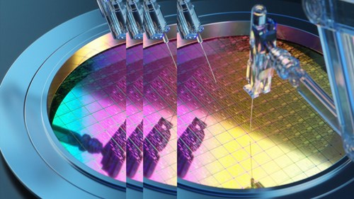 closeup semiconductor with pulse