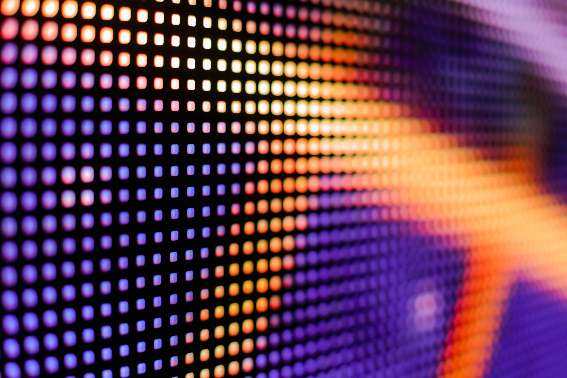 coloured purple and yellow led screen