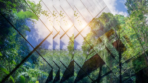 Green building with pulse