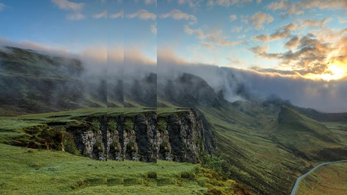 green landscape with pulse