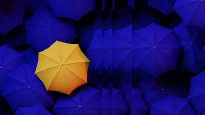 Group of umbrellas pulsed