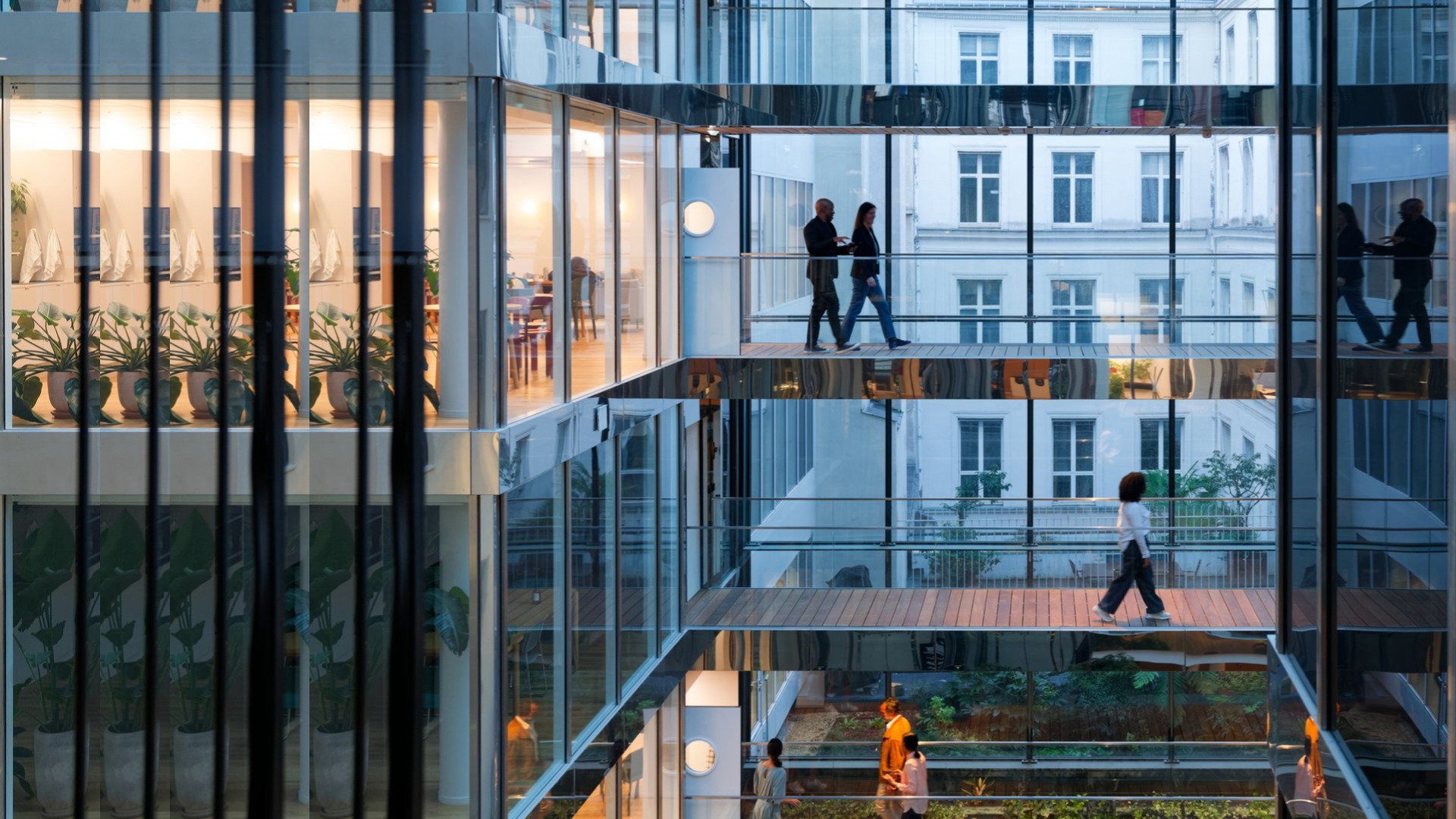 Modern building in Paris pulsed