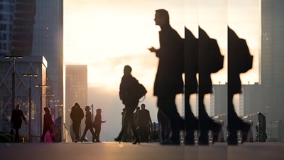 urban commuters in the morning