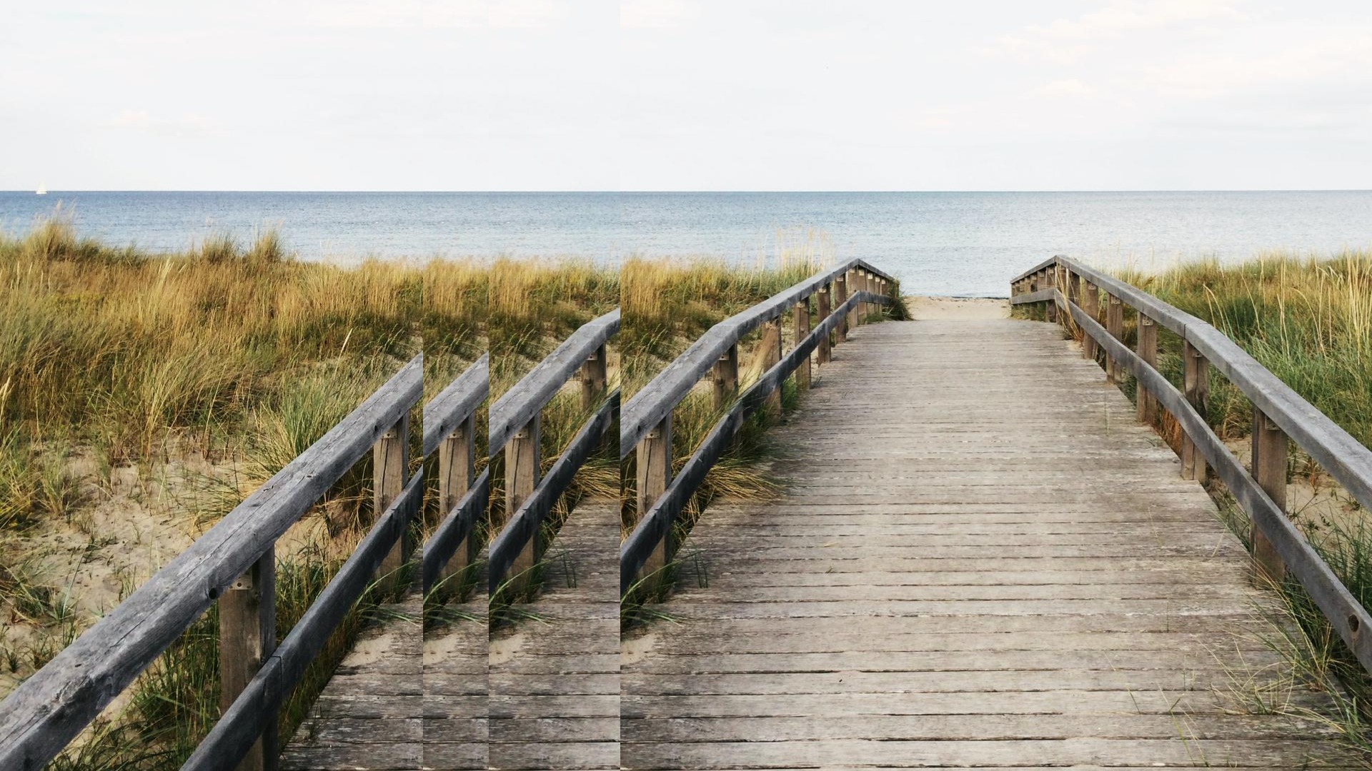Sea sand dune walkway with pulse