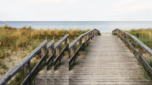 Sea sand dune walkway with pulse