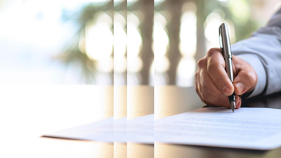 Signing an official document with pulse