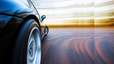 Sports car in curve wP300