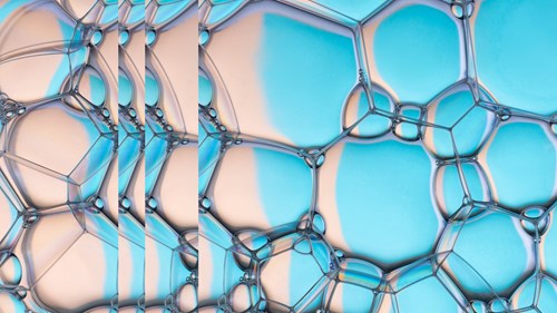 Abstract water bubbles pulsed