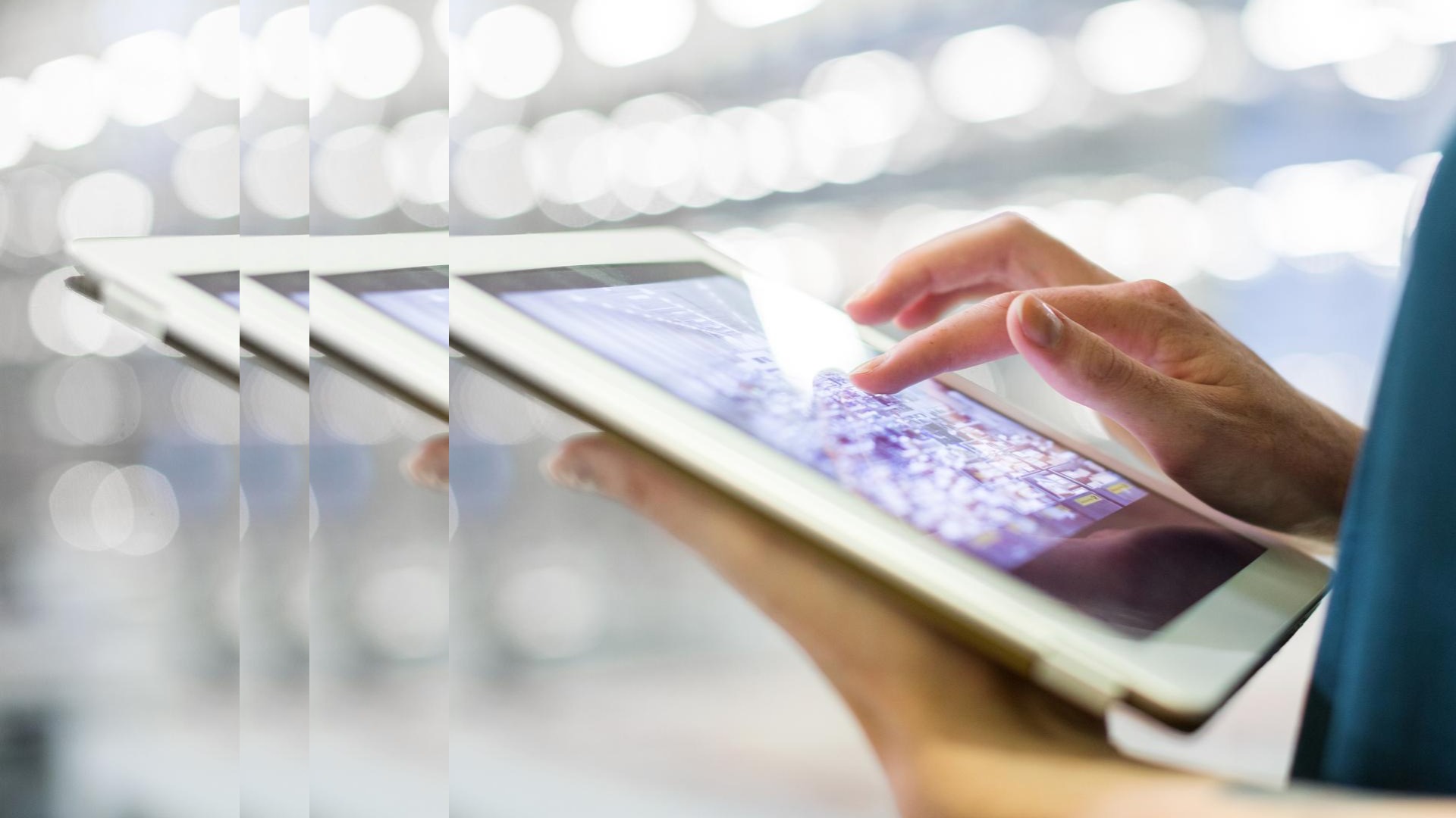 businesswoman using digital tablet with pulse