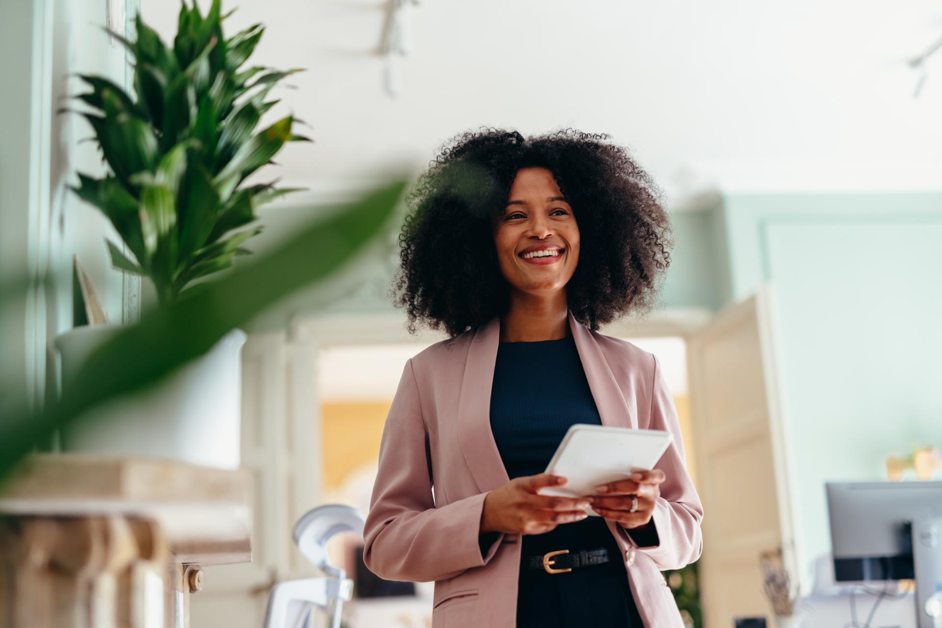 cheerful manager female entrepreneur
