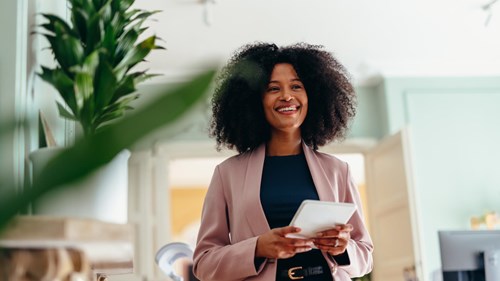 cheerful manager female entrepreneur