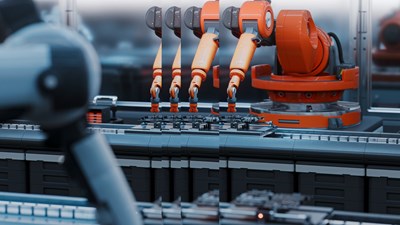 Orange robotic arm