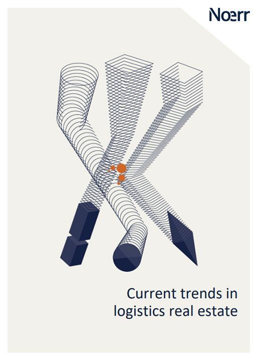 Cover Visual zur Broschüre Current Trends in Logistics Real Estate in EN