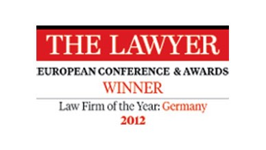 The Lawyer European Conference & Awards - Winner: Law Firm of the Year Germany 2012