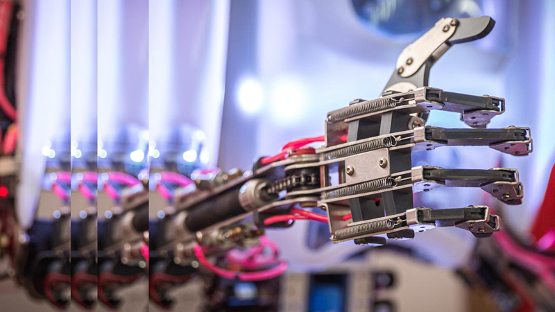 Closeup robotic hand