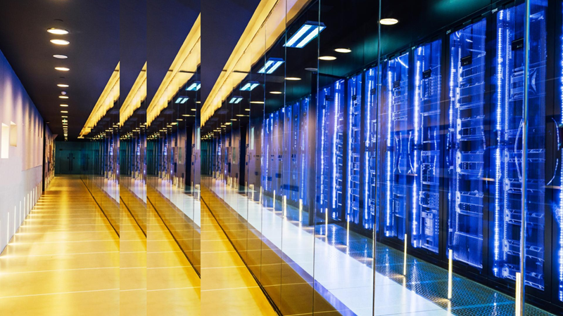 Data center in server room