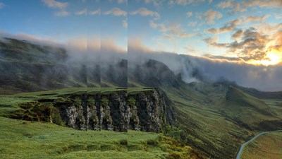 green landscape with pulse