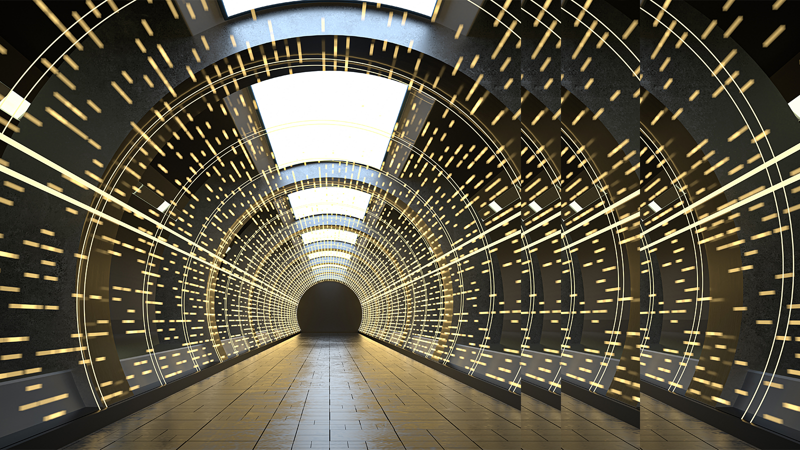 Tunnel mit Lichtern