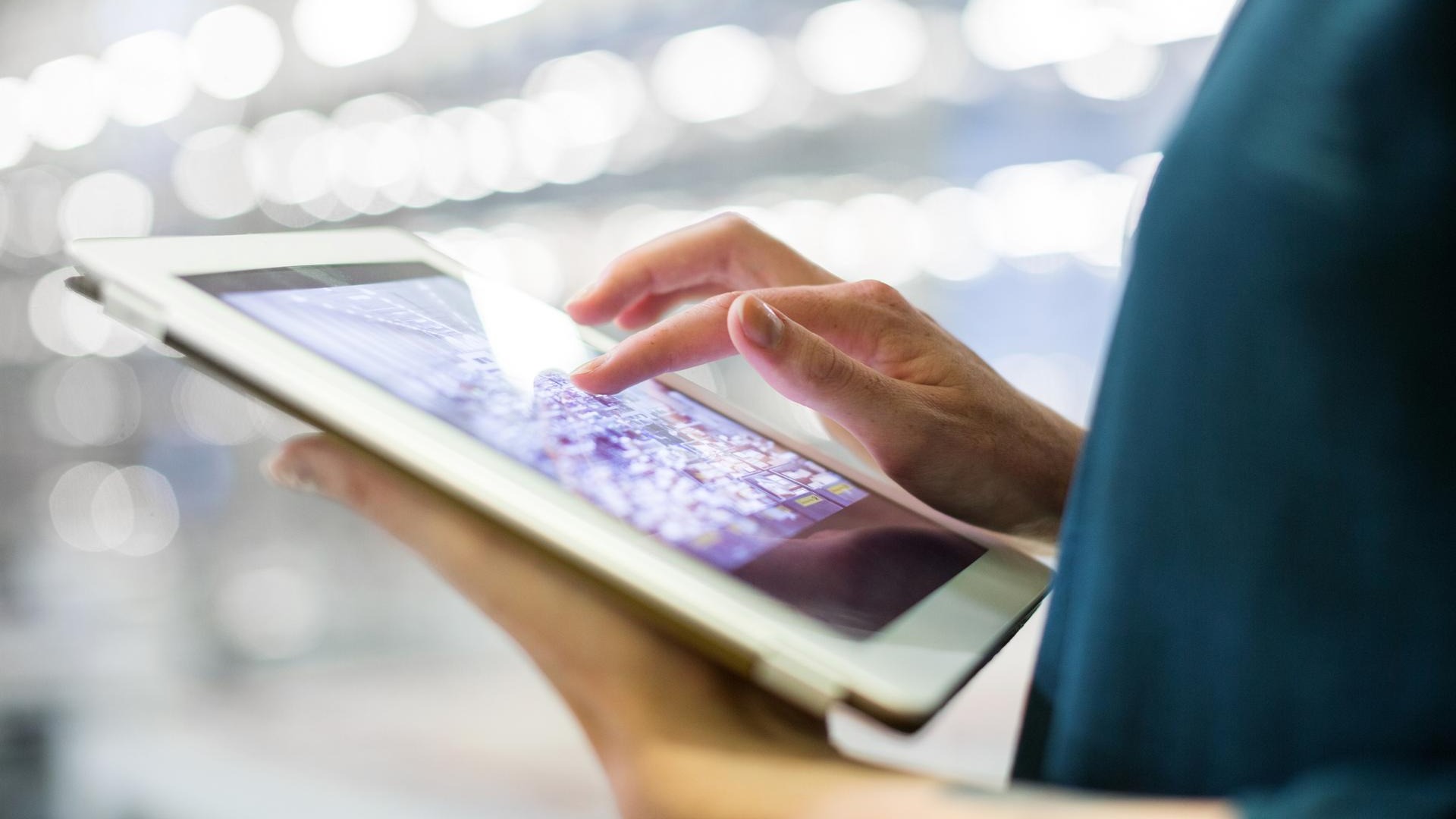 businesswoman using digital tablet