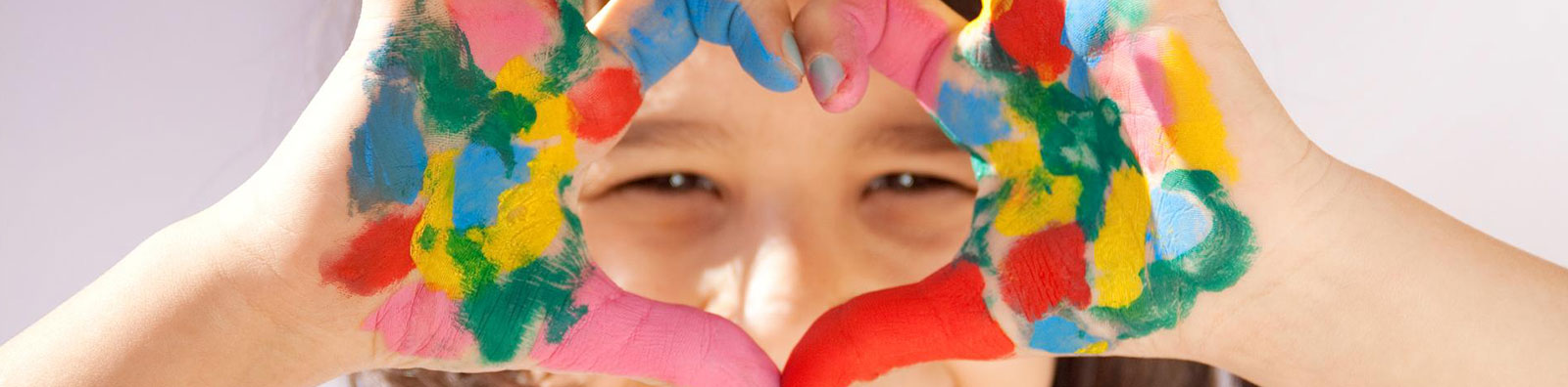 paintd hands sign heart long image