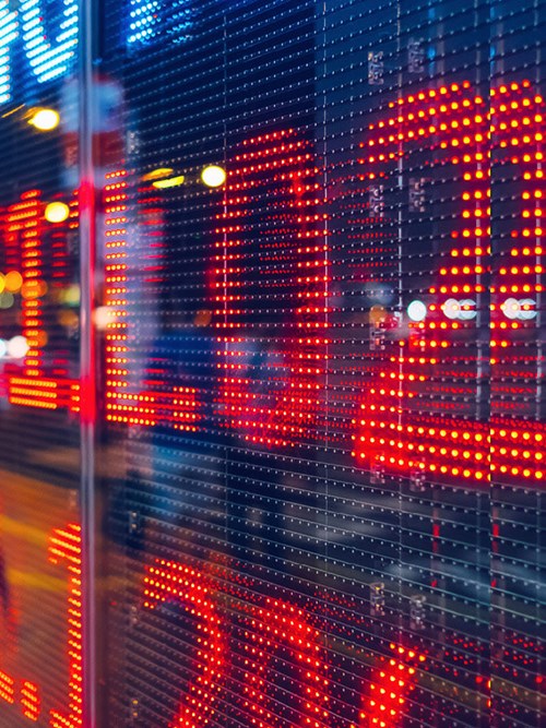 Stock exchange display capital markets