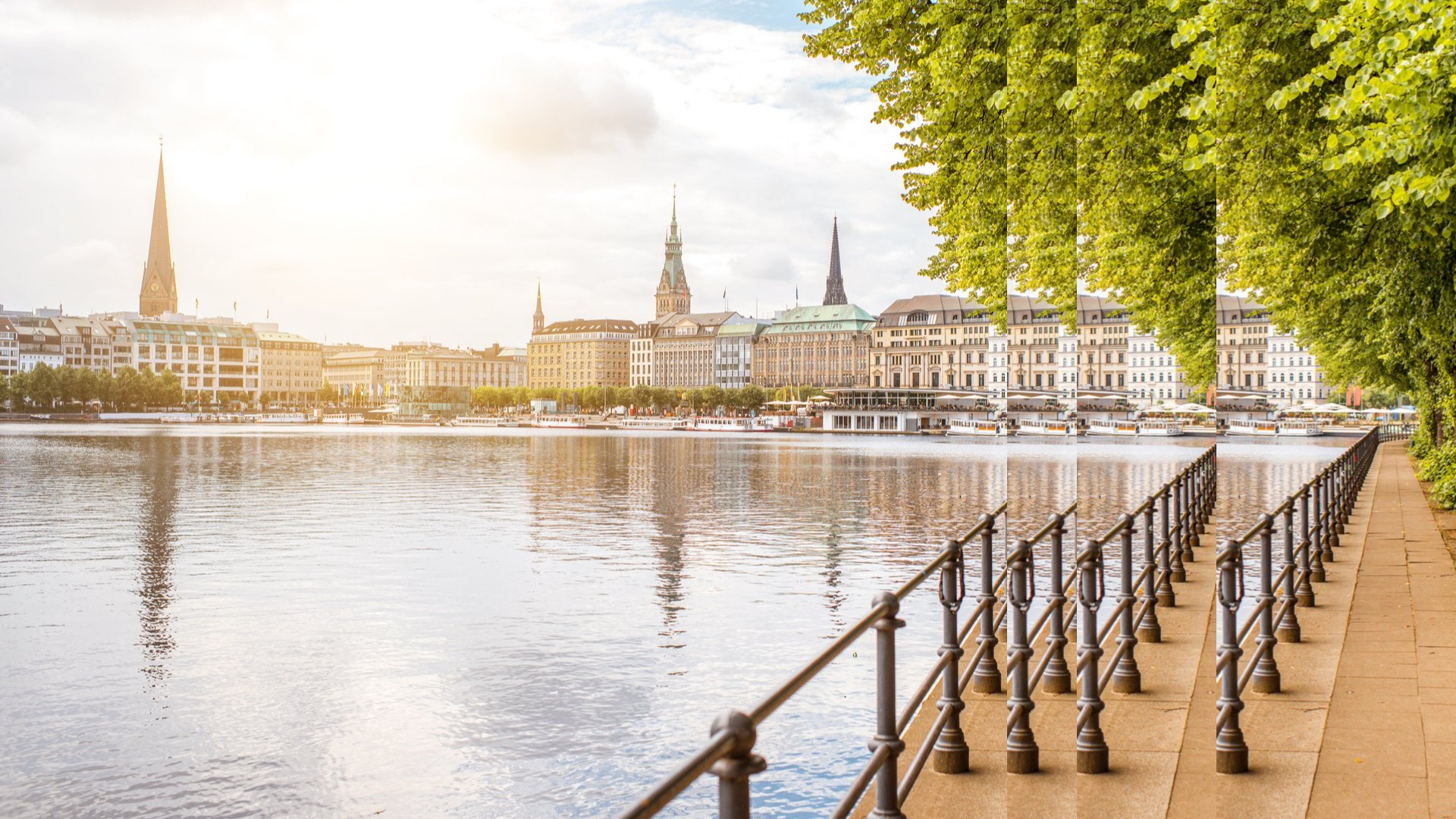 Hamburg Alster lake pulsed