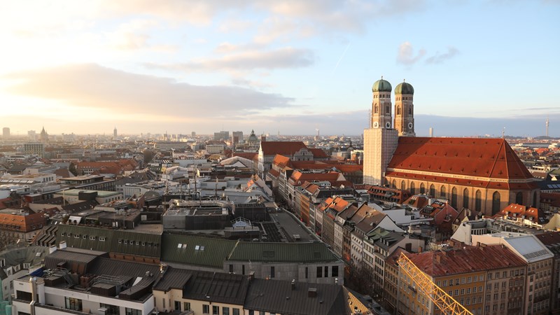 Munich aerial view church