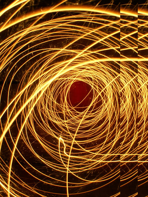 Glowing light spiral